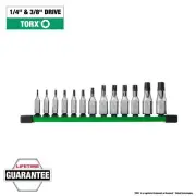 Milwaukee, 13pc 1/4in. and 3/8in. Drive Torx Bit Socket Set, Pieces (qty.) 13
