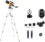 Telescope for Astronomy Astronomical Telescope 150 Times Zoom HD High-Power Portable Tripod Night Vision Deep Space Star View Moon Universe (Yellow)