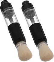 LOLIPPYY 2Pcs Refillable Powder Brush Reusable Makeup Brush for Loose Powder Blush and Highlighter Portable Pressed Makeup Applicator for Women