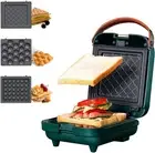 Green 3-in-1 Sandwich Waffle Eggette Maker Portable Cooking Non-stick Detacha...