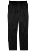 Tom Ford Stretch Silk Satin Pyjama Trousers in Black, Men's Nightwear, Elegant Silk Satin, Relaxed Fit - L L