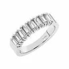 5.00 MM ,Felicita Baguette Diamond Studded Set Half Eternity Ring 18K White Gold