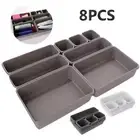 8Pcs Adjustable Drawer Organizer Set, Storage Dividers for Kitchen, Bathroom, Cl