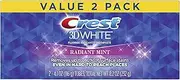 Crest, 3D White, Fluoride Anticavity Toothpaste, Radiant Mint, 2 Pack, 4.1 oz (116 g) Each
