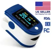 Fingertip Pulse Oximeter Blood Oxygen SpO2 Monitor Pulse & PI Rate - Blue