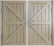180 Degree Opening Angle Swing Cafe Door, Cafe Doors Premade Include All Hinges, Light Blue Natural Coffee White Blue, Auto Close Features Anti-warp