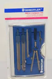 Staedtler Arco Compass Set Metal 7 Piece Kit In Case 559 09BK