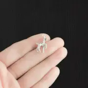 BULK 25 Deer Charms Antique Silver Tone 3D - SC1587