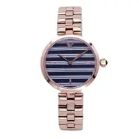 在飛比找樂天市場購物網優惠-ARMANI 幾何線條時尚優質女性優質腕錶-玫瑰金-AR11