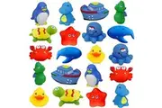 Dimple Set of 20 Floating Bath Toys, Sea Animals Squirter Toys for Boys Girls, Assorted Sea Animals Friends, Squeeze to Spray! Tons of Fun, Great for Kids Toddlers