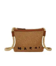 Marni Marcel Logo Embroidered Crossbody Bag One size Brown