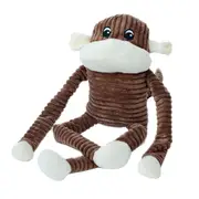 Zippy Paws Spencer Crinkle Monkey Plush Dog Squeaker Toy Brown XL 53 x 22cm