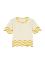 Zimmermann Kids Alight Knitted Cotton T-shirt - Cream - 10YR (10 Years) 10YR (10 years)