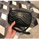 GUCCI 古馳 GG MARMONT MINI ‎448065 黑色 相機包 雙G 鏈條包 現貨