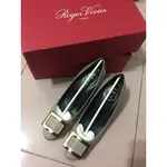 ROGER VIVIER RV 大象灰 圓頭 高跟鞋 6.5CM GREY 方扣鞋 BELLE DE NUIT漆皮 婚鞋