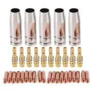 35Pcs 15AK Welding Torch Consumables 0.8mm MIG Torch Gas Nozzle Tip Holder7145