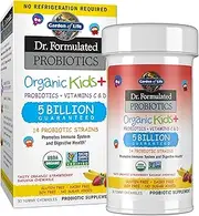 Garden of Life-Dr. Formulated Probiotics Organic Kids-Strawberry Banana-Acidophilus and Probiotic Promotes Immune System,Digestive Health-Gluten,Dairy,Soy-Free,No Sugar Added-30 Chewables