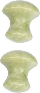 HAPINARY 2pcs Jade Mushroom Shaped Scraping Massage Tool for Facial Relaxation Eye Massager for Skin Nourishment and