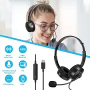 USB/TYPE-C Computer Laptop PC Headset Wired Headphones Noise Cancelling With Mic