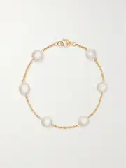 [Mikimoto] Mikimoto - 18-karat Gold Pearl Bracelet - White - One size One size White