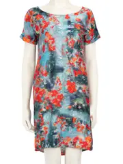 Floral Print Mini Short Sleeve Dress
