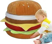Ottoman with Storage | Cute Hamburger Shape Foot Stool - Multifunctional Home Decor Footrest, Vanity Stool for Living Room