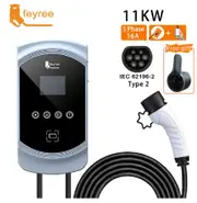 feyree EV Charger 32A 7.6KW Electric Vehicle Car Charger EVSE Wallbox 11KW 22KW 3Phase Type2 Cable IEC62196-2 Socket APP Control 11KW 16A 3 phase