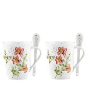 Lenox Butterfly Meadow Mugs with Stirrers, Set of 2