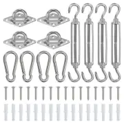 Shade Sail Hardware Kit, 44 Pack 304 Stainless Steel Sun Shade Sail Hardware
