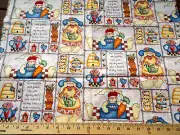 Moda Fabric Buzz Bunny Easter Poem Rabbit Carrots Bees Pink Yellow Blue Friends