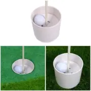 Golf Hole Cups Backyard Practice Flag Stick Putting Green Training Aids White