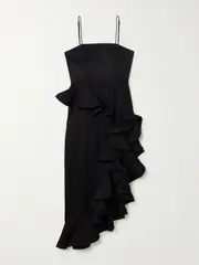 [Zimmermann] Zimmermann - + Net Sustain Harmony Tango Ruffled Linen Maxi Dress - Black - 0 0 Black