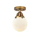 Innovations Beacon 1 Light 6" Semi-Flush, BB/Frosted - 288-1C-BB-G201-6