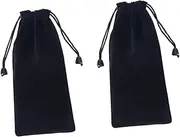 CONGARTENO 2Pcs Black Drawstring Watch Storage Bags Durable Cloth Pouches for Watches Jewelry Accessories Elegant Easy to Use Design for Pocket Watches Chains Bracelets
