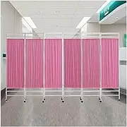 3/4/5/6-Panel Foldable Hospital Privacy Screen,Portable Partition,Steel Frame with Locking Casters,Room Divider for Nursing Home and Office(6piece)