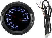 X AUTOHAUX 2" 52mm DC 12V Voltage Gauge White Light Analog Voltmeter Gauge 8-18V 1 Pc Installation Instruction,1 Pc Cable Car Voltage Meter Black Black White