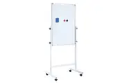 Double Sided Interactive Whiteboard Magnetic Mobile White Board Dry Erase Casters Stand 60cmx90cm Height Adjustable