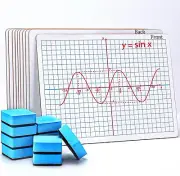 Small Dry Erase Graph Board White Grid Whiteboard XY Grids, 10 Pack