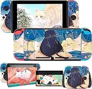 DLseego Switch Skin Sticker Pretty Pattern Full Wrap Skin Protective Film Sticker Design for Switch- Cute Cat