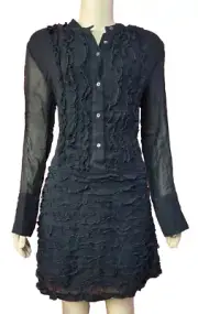 Cynthia Rowley ruffled black tuxedo Women's dress Size 10 NWT #W7