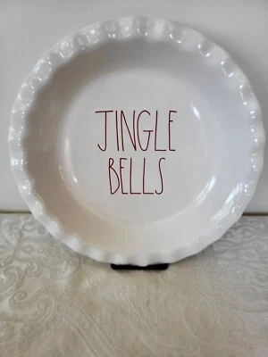 Rare! NEW! Rae DUNN "Jingle Bells" 9" Pie Plate! Holiday/ Christmas
