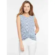 Nic + Zoe Daytrip Sweater Twist Front Light Sky Tank Size Large NWT