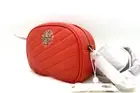 AUTH NWT $358 Tory Burch Kira Chevron Quilt Leather Camera Crossbody In Sambal