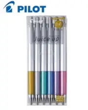 6x Pilot Juice UP Pens 0.4 Metallic Colors Extra Fine Needle Tip Smooth Ink Set