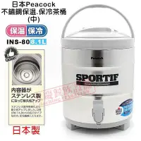 在飛比找Yahoo!奇摩拍賣優惠-日本Peacock 孔雀茶桶 (中) INS80 保溫茶桶 
