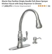 Glacier Bay Pavilion Single-Handle Pull-Down Sprayer w/ Soap Dispenser, Chrome