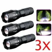 3X Tactical 5000LM LED Flashlight Super Bright Zoomable Camping Lamp Torch