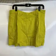 FREE PEOPLE Can't Blame Me Linen Mini Skirt Women's Size 10 Citronelle
