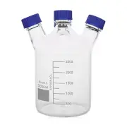 Glass HPLC Purging Storage Bottle 4 Necks Chromarography Mobile Phase Reactor
