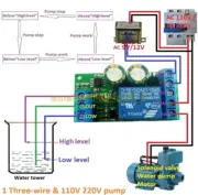 12V Water Level Automatic Controller Liquid Sensor Switch Solenoid Motor Pump